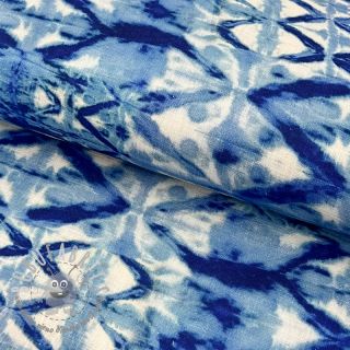 Viscosa con lino Shibori TIE DYE blue digital print