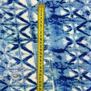 Viscosa con lino Shibori TIE DYE blue digital print