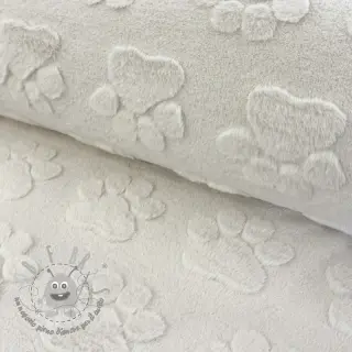 Fleece Paw prints ecru