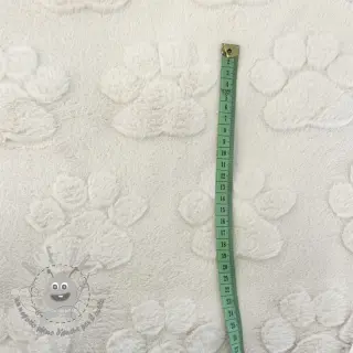 Fleece Paw prints ecru