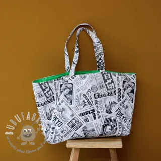 Tessuto decorativo jacquard Neo noir blanc