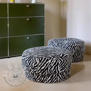 Tessuto decorativo jacquard Tanzanie noir blanc