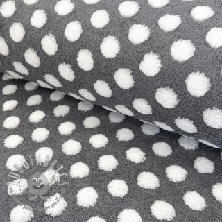 Fleece TEDDY Dots grey