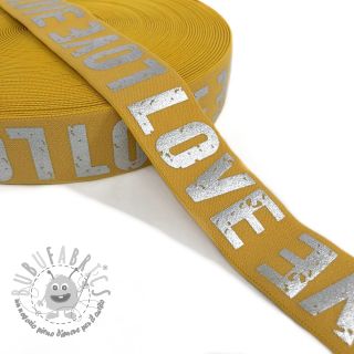 Elastico liscio 3,5 cm LOVE ochre