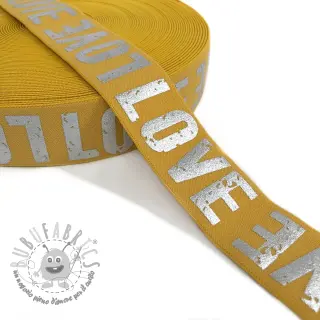 Elastico liscio 3,5 cm LOVE ochre