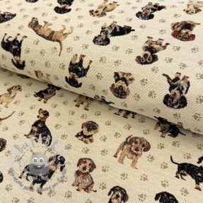 Tessuto decorativo GOBELIN PREMIUM Little dachshund play