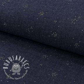 Tessuto di cotone JEANS Glitter small dots