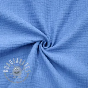 Mussola/Doppia garza royal blue ORGANIC