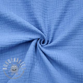 Mussola/Doppia garza royal blue ORGANIC