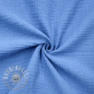 Mussola/Doppia garza royal blue ORGANIC