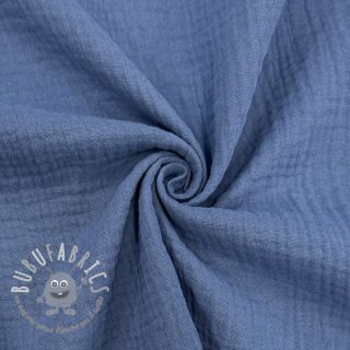 Mussola/Doppia garza midnight blue ORGANIC