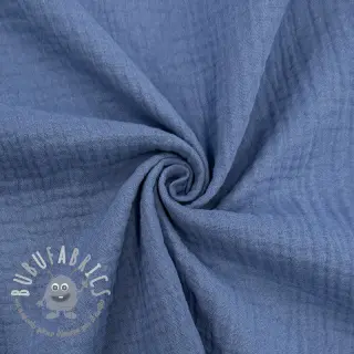 Mussola/Doppia garza midnight blue ORGANIC