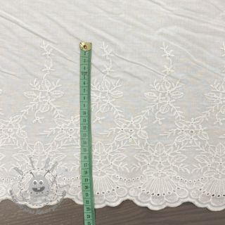 Tessuto di cotone VOILE Leaves border