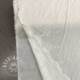 Tessuto di cotone VOILE Leaves border