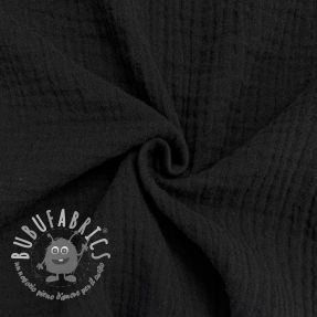 Dvojitá gázovina/mušelín black ORGANIC