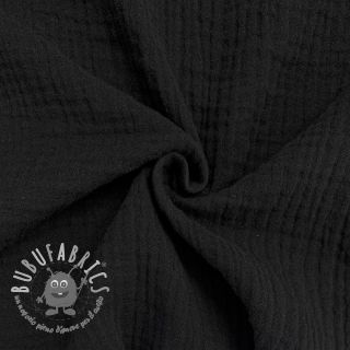 Dvojitá gázovina/mušelín black ORGANIC
