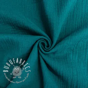 Mussola/Doppia garza petrol ORGANIC