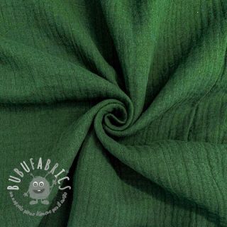 Dvojitá gázovina/mušelín dark green ORGANIC