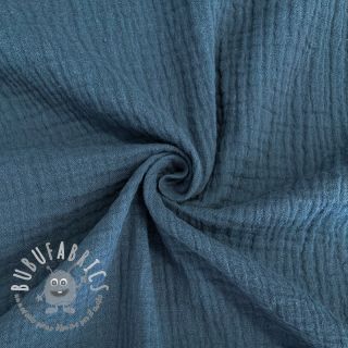 Dvojitá gázovina/mušelín indigo ORGANIC