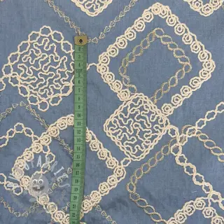 Tessuto di cotone JEANS EMBROIDERY Square light blue