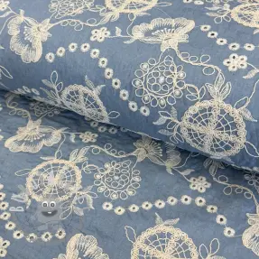 Tessuto di cotone JEANS Embroidery Buttercup