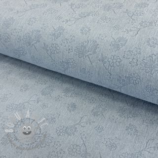 JEANS 9,5 OZ Embossed Flowers light blue