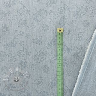 JEANS 9,5 OZ Embossed Flowers light blue