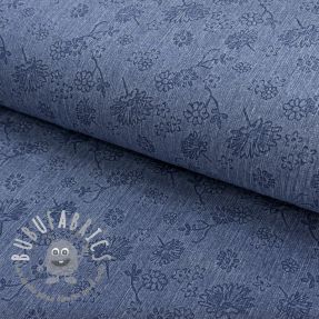 JEANS 9,5 OZ Embossed Flowers blue