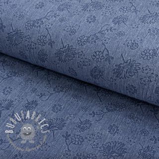 JEANS 9,5 OZ Embossed Flowers blue