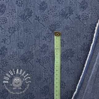 JEANS 9,5 OZ Embossed Flowers blue