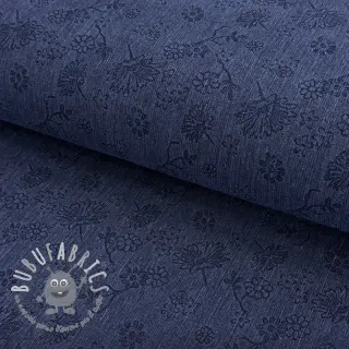 JEANS 9,5 OZ Embossed Flowers dark blue