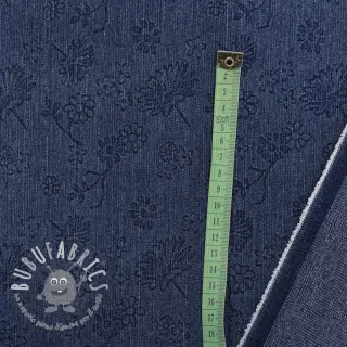 JEANS 9,5 OZ Embossed Flowers dark blue