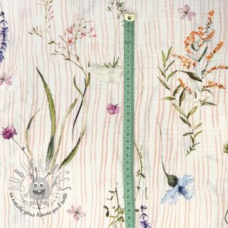 Mussola/Doppia garza French flowers pink digital print
