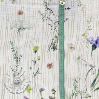 Mussola/Doppia garza French flowers natural digital print