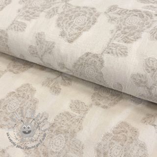 Tessuto di cotone con lino JACQUARD Peony flowers