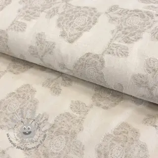 Tessuto di cotone con lino JACQUARD Peony flowers