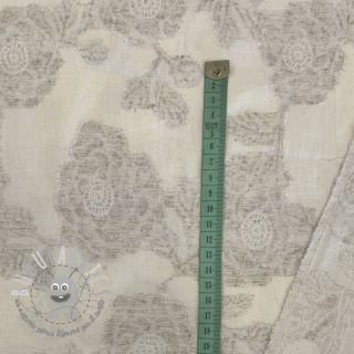 Tessuto di cotone con lino JACQUARD Peony flowers