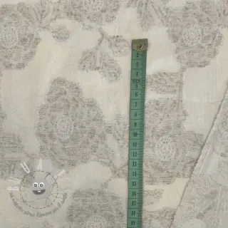 Tessuto di cotone con lino JACQUARD Peony flowers