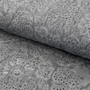 Tessuto di cotone VOILE EMBROIDERY Vintage dark grey