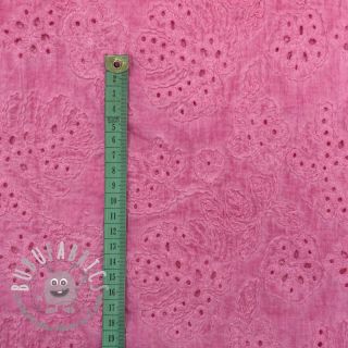 Tessuto di cotone VOILE EMBROIDERY Vintage fuchsia