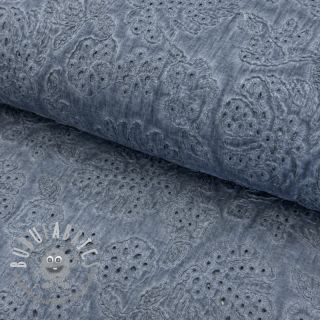 Tessuto di cotone VOILE EMBROIDERY Vintage jeans