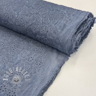 Tessuto di cotone VOILE EMBROIDERY Vintage jeans