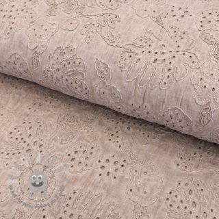 Tessuto di cotone VOILE EMBROIDERY Vintage old pink
