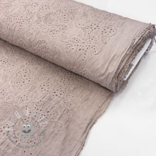 Tessuto di cotone VOILE EMBROIDERY Vintage old pink