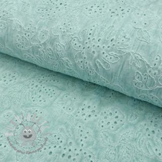 Tessuto di cotone VOILE EMBROIDERY Vintage aqua