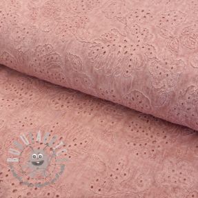 Tessuto di cotone VOILE EMBROIDERY Vintage rose