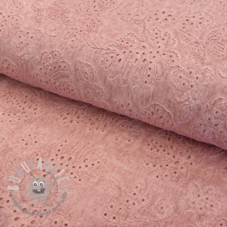 Tessuto di cotone VOILE EMBROIDERY Vintage rose