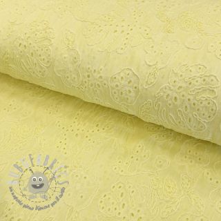 Tessuto di cotone VOILE EMBROIDERY Vintage yellow