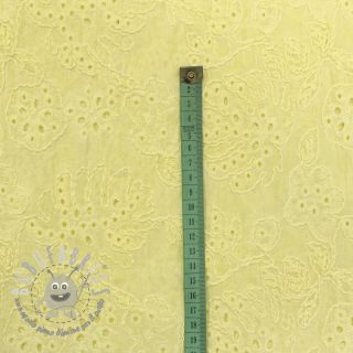 Tessuto di cotone VOILE EMBROIDERY Vintage yellow