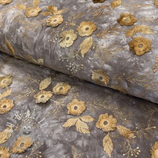 Tessuto di cotone TIE DYE EMBROIDERY Poppy design F